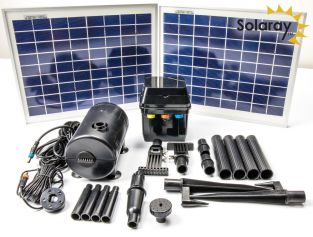 1.200 L./Std. Solarpumpen-Set mit Batteriespeicher und LED´s, Solaray™