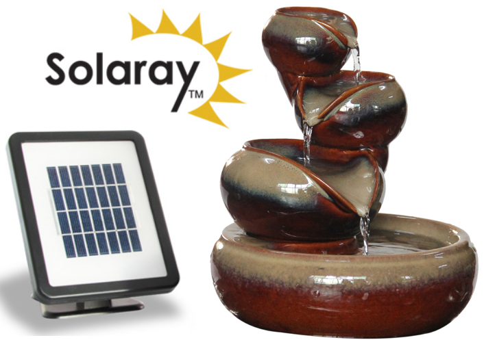 Gr/ün glasierte Keramik-Kaskade solarbetrieben