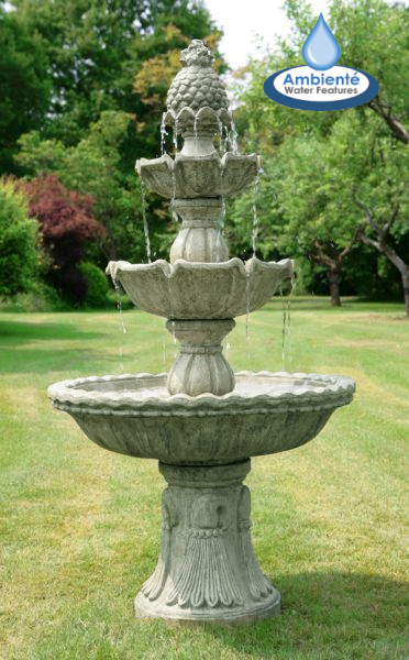 Dreistufiger Springbrunnen mit Steinoptik, 150cm, Ambienté™