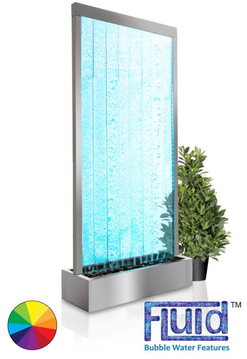 213cm x 90cm Sprudelnde Wasserwand 'Elysium' mit LED-Beleuchtung