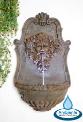 Ambiente™ Wandbrunnen "Zeus" mit Bronze-Optik und LED-Beleuchtung, 83cm
