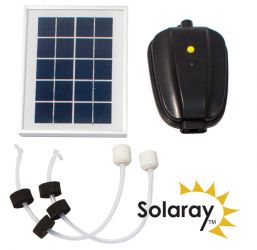 Solaray™ Solar-Teichbelüfter mit 2 Ausströmsteinen für 3.000 Liter Wasser