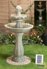 112cm Solarbrunnen mit LED-Beleuchtung, Antikeffekt, Solaray™