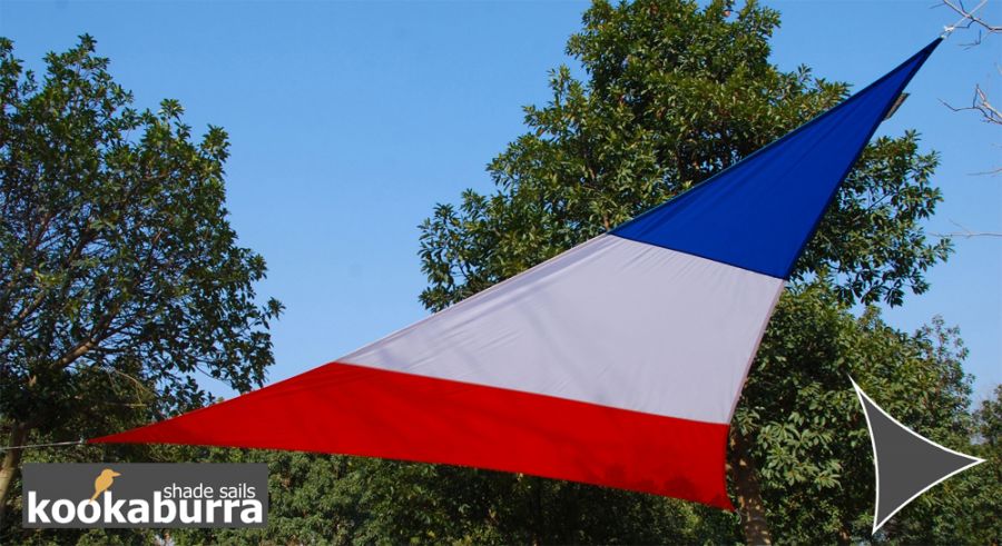 Kookaburra® 5,0m Dreieck  "Französische Fahne", Gewebtes Sonnensegel (Wasserfest)