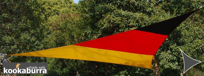 Kookaburra® 5,0m Dreieck  "Deutsche Fahne", Gewebtes Sonnensegel (Wasserfest)