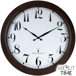 57,5cm Funkuhr für den Außenbereich, brauner Antikeffekt, About Time™