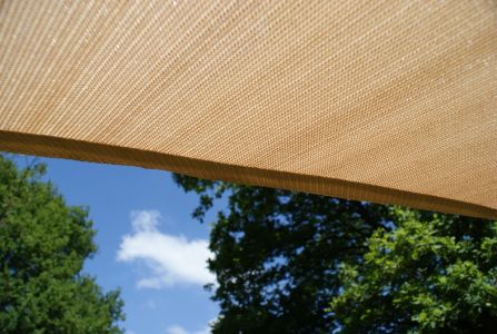 Kookaburra® 5,4m Quadrat Sandfarben Atmungsaktives Sonnensegel (Strickgewebe)