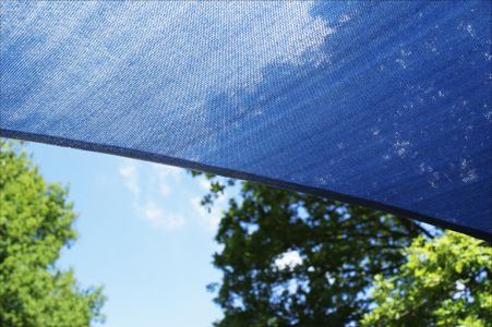 Kookaburra® 5,4m Quadrat Blau Atmungsaktives Sonnensegel (Strickgewebe)