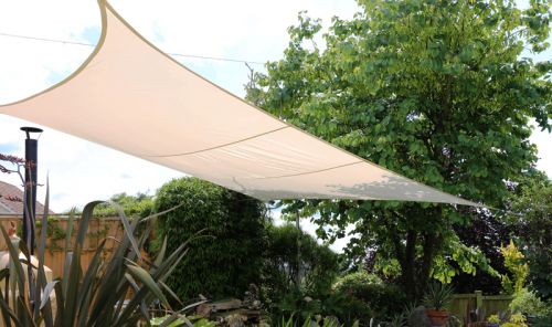 Kookaburra® 3,6m Quadrat Elfenbein Gewebtes Sonnensegel (Wasserfest)