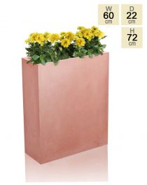 Hoher Blumenkasten aus Fibrecotta, 72cm x 60cm x 22cm, Terrakotta-Optik