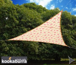 Kookaburra® 3,6m Dreieck Rosenmuster Gewebtes Sonnensegel (Wasserfest)