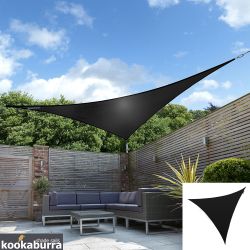 Kookaburra® 3,6m Dreieck Schwarz Gewebtes Sonnensegel (Wasserfest)