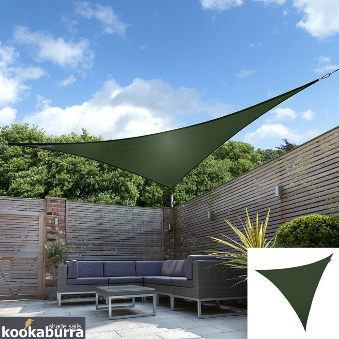 Kookaburra® 3,6m Dreieck Grün Gewebtes Sonnensegel (Wasserfest)