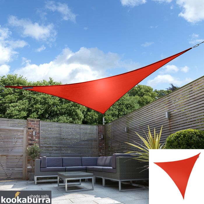 Kookaburra® 3,6m Dreieck Rot Gewebtes Sonnensegel (Wasserfest)