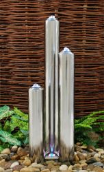 65cm Edelstahl-Säulenbrunnen mit LED-Beleuchtung, Ambienté™
