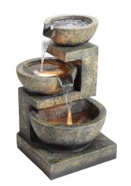 3-Schalen-Brunnen mit Beleuchtung