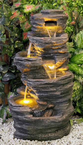 Avoca Kaskadenbrunnen mit LED-Beleuchtung