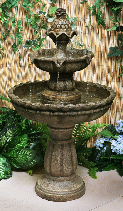 Zweistufiger Brunnen "Jata" mit Antikeffekt, 93cm