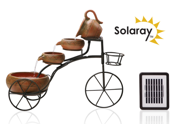 57cm Solarbrunnen "Fahrrad" inkl. Blumenkorb, Solaray™