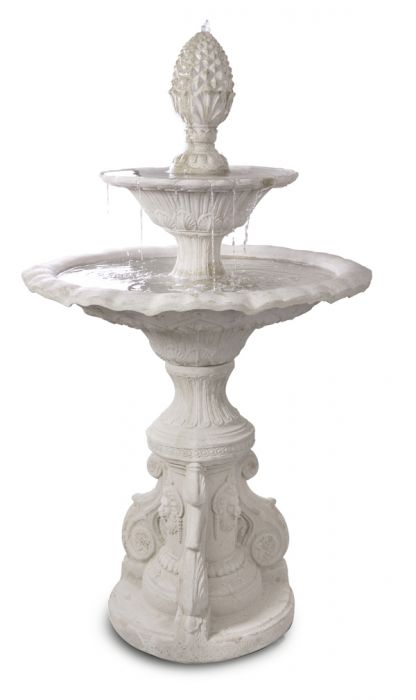 Zweistufiger Springbrunnen "Medici" mit Steinoptik, 188cm